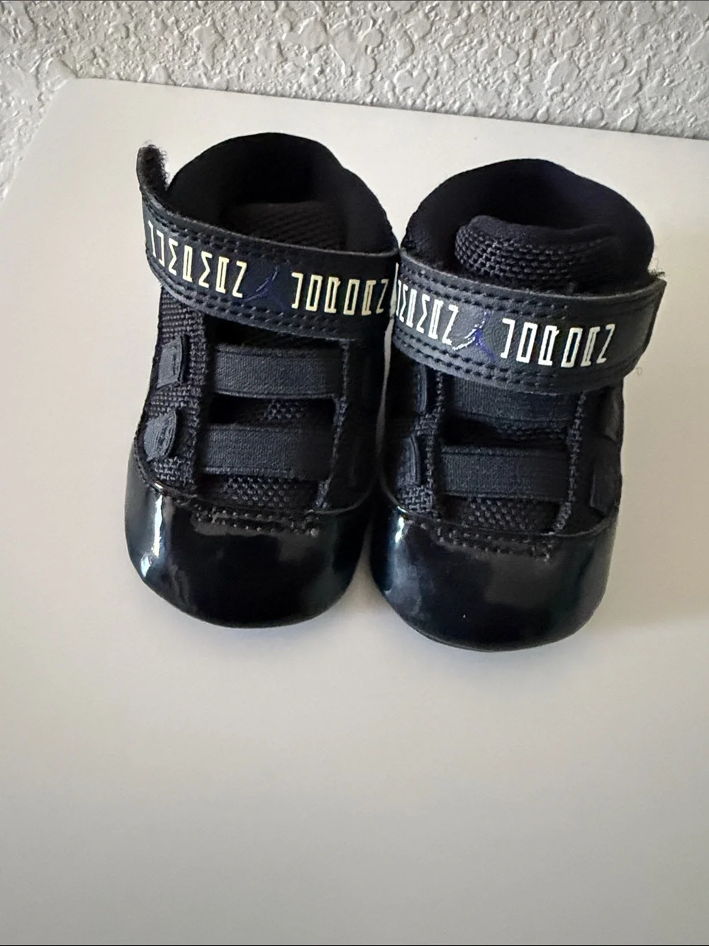 Jordan Baby Black Velcro Strap Crib Shoes